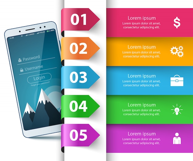 Smartphone, gadget digitale - infografica di affari