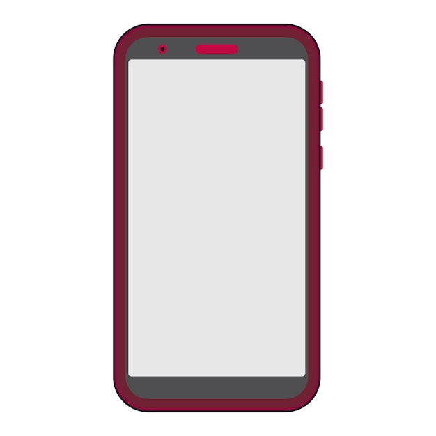 Smartphone in custodia rossa illustrazione vettoriale