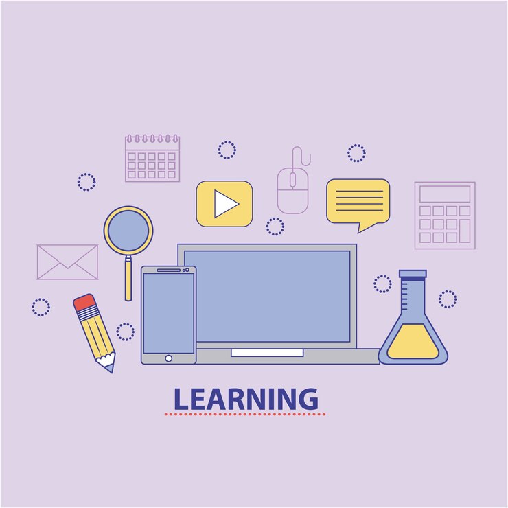 Vettore smartphone portatile online che studia l&#39;educazione all&#39;apprendimento
