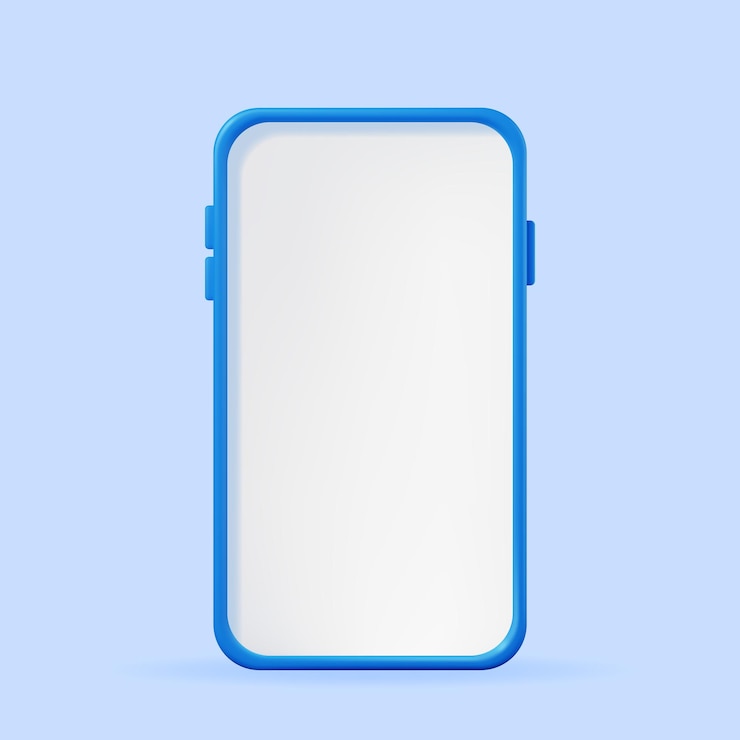 Vettore smartphone realistico 3d con schermo vuoto