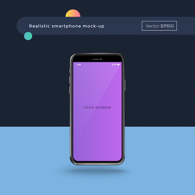 Smartphone realistico con schermo vuoto