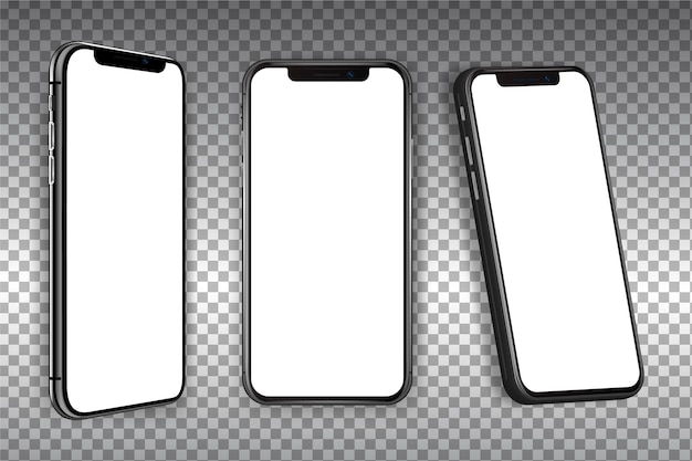 Smartphone realistico in diverse viste