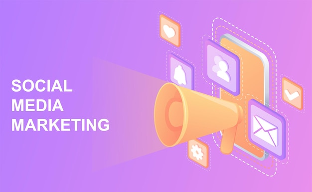 Smm conceptStrategia di marketing accurataComunicazione digitale Creazione e distribuzione di contenuti