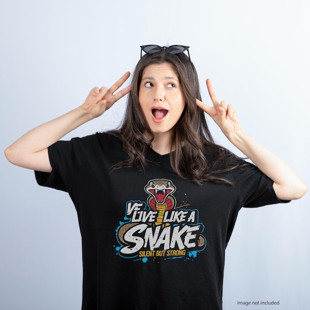 Snake T-Shirt Tipografia Disegno vettoriale