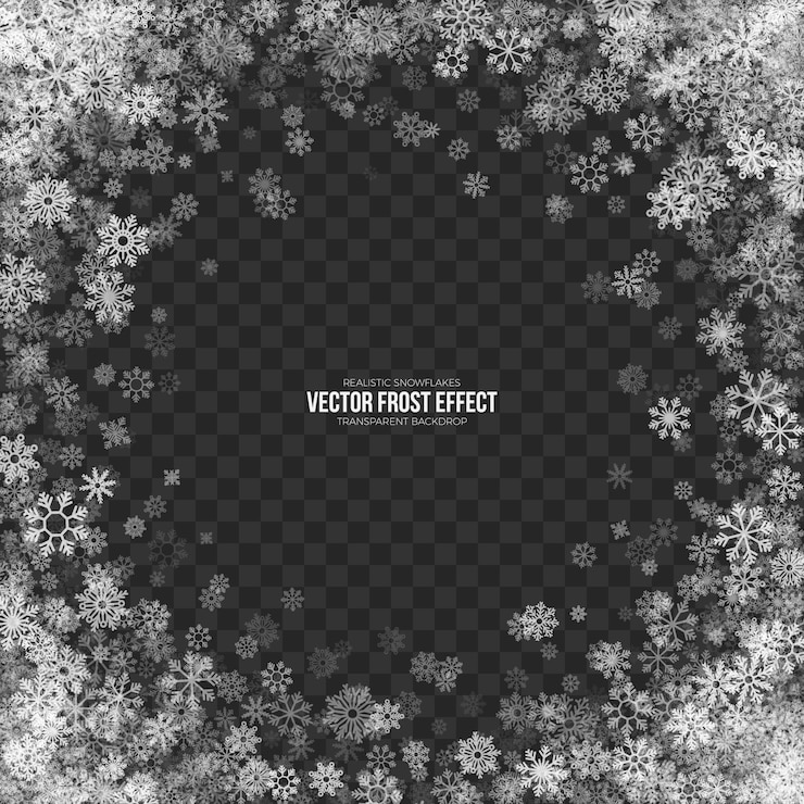 Vettore snow frost effect 3d trasparente