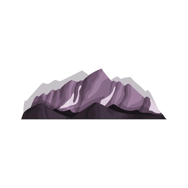 Snow mountain outdoor design elemento natura paesaggio montagna geologia vettoriale illustrazione su sfondo bianco