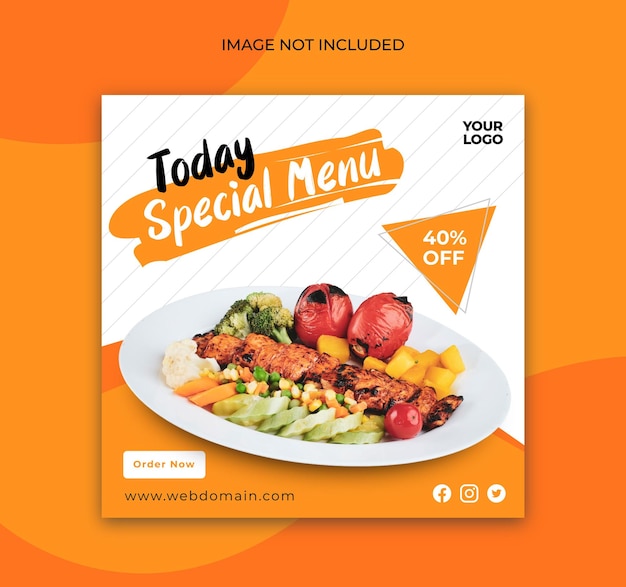 Social media alimentare e modello di vettore di progettazione post promozione banner Instagram