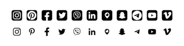 Social media app icon set Instagram Facebook Youtube Twitter Vector Ucraina Zaporizhzhia 24 marzo