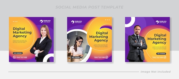 Social media aziendale di marketing digitale e modello di post di Instagram