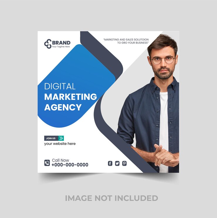 Social media dell'agenzia di marketing digitale e modello di post di Instagram