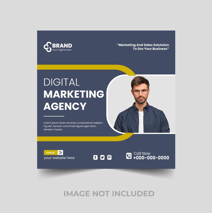 Social media dell'agenzia di marketing digitale e modello di post di Instagram