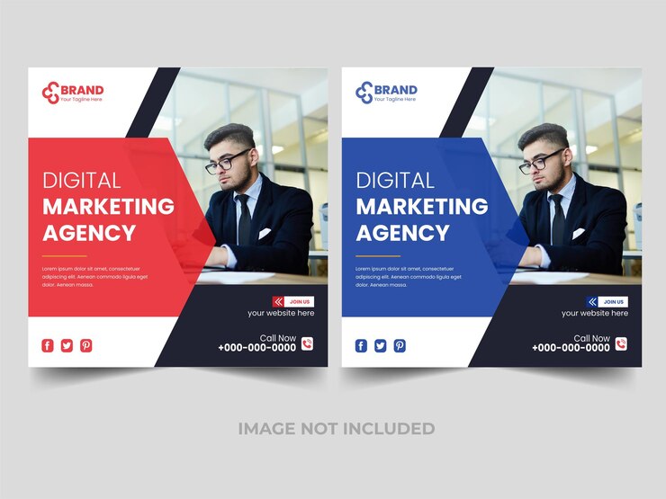 Social media dell'agenzia di marketing digitale e modello di post di Instagram