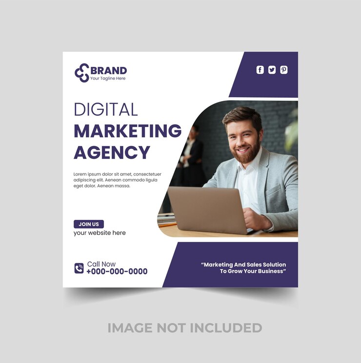 Social media dell'agenzia di marketing digitale e modello di post di Instagram
