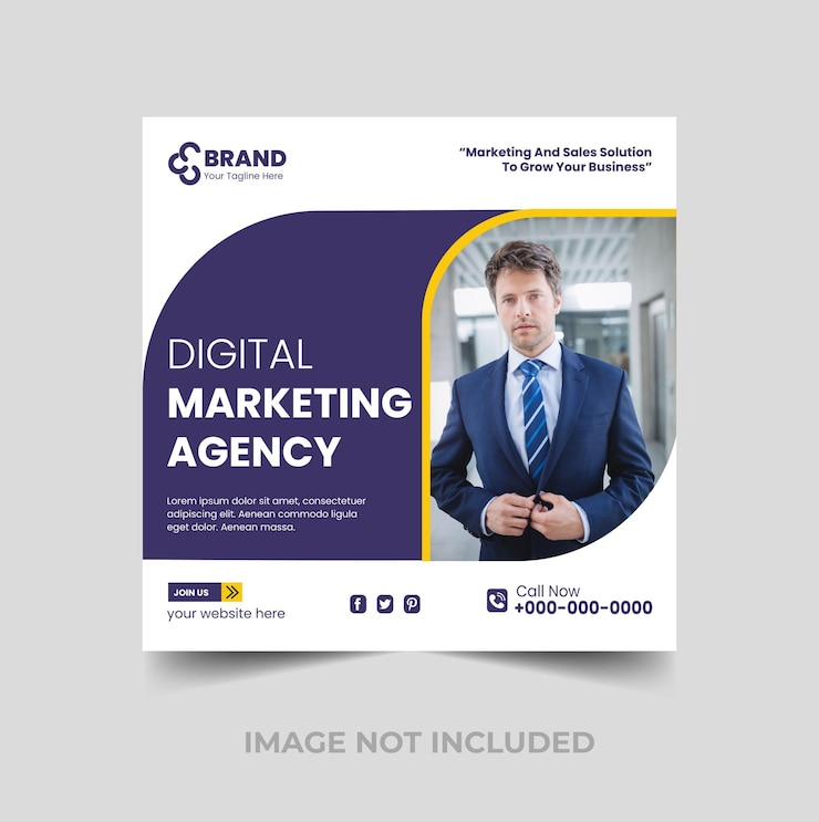 Social media dell'agenzia di marketing digitale e modello di post di Instagram