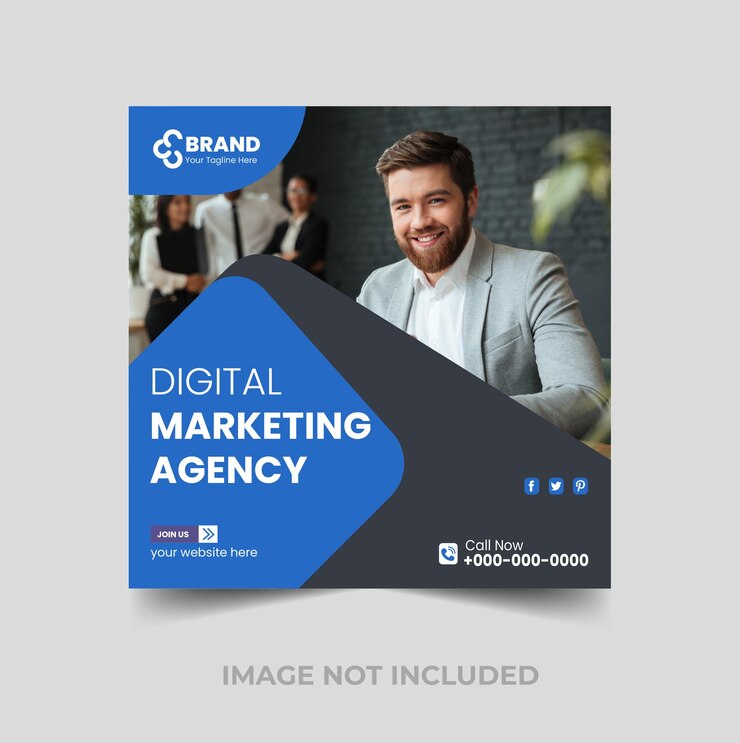 Social media dell'agenzia di marketing digitale e modello di post di Instagram