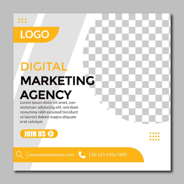 Social media di marketing digitale e volantino banner modello post instagram