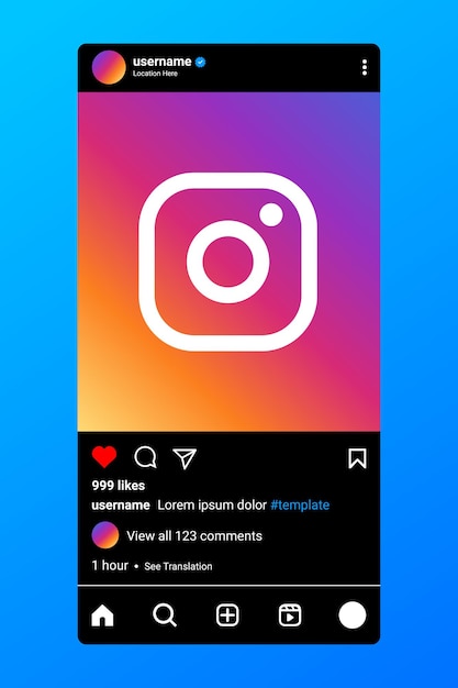Social Media Instagram Mockup Post Modello di progettazione