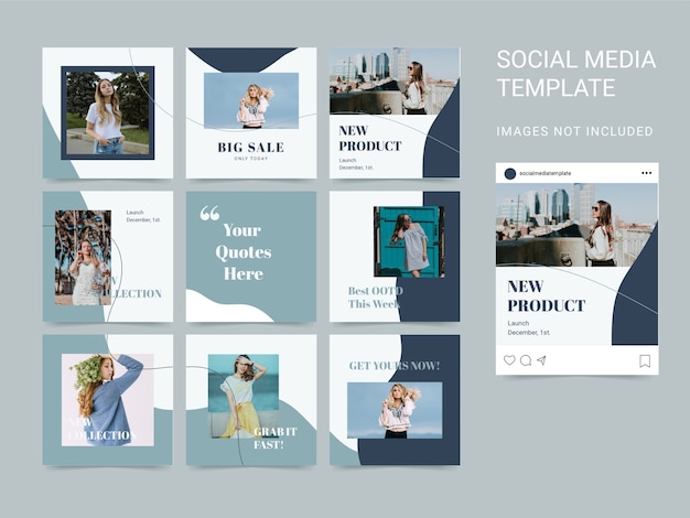 Social media Instagram post modello di puzzle quadrato.