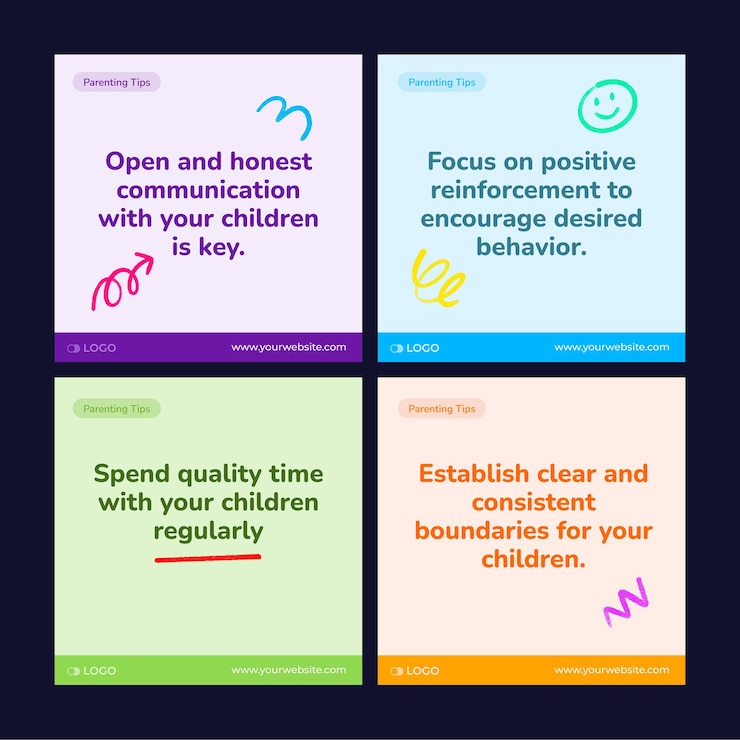 Vettore social media instagram template post tema per bambini