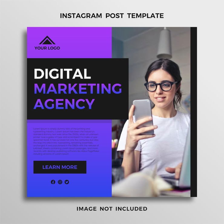 Vettore social media instagran modello di post marketing digitale