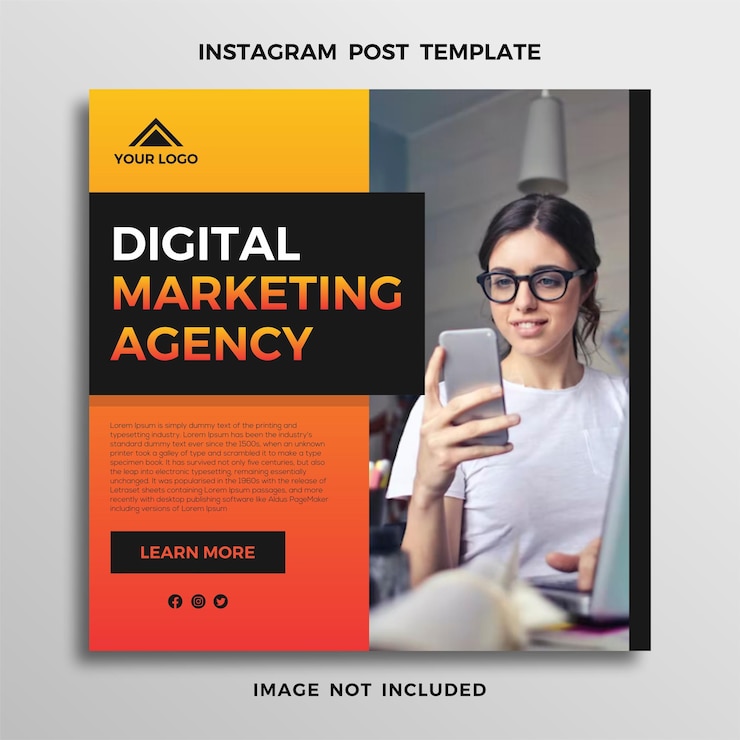 Vettore social media instagran modello di post marketing digitale
