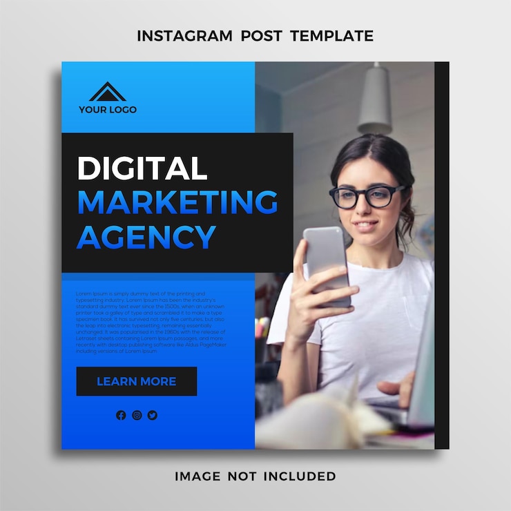 Vettore social media instagran modello di post marketing digitale