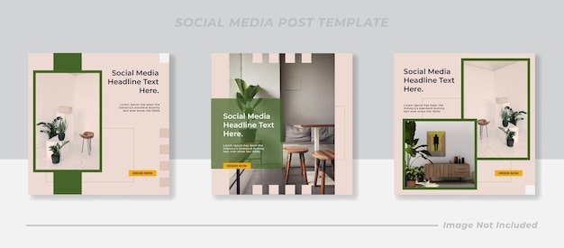 Social media interni moderni e modello di post instagram