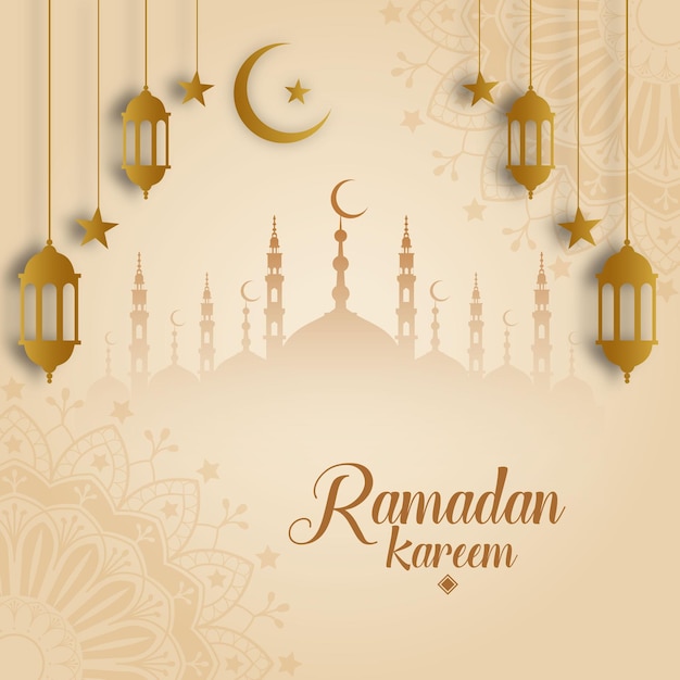 Social media islamici Ramadan Kareem illustration design.