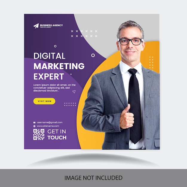 Social media marketing digitale e banner modello post instagraminstagram