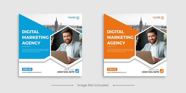Social media marketing digitale e modello di post instagram