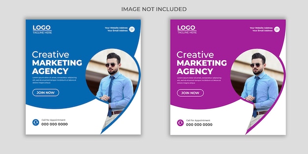 Social media marketing digitale e modello di post instagram