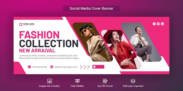 Social media post design fashion collection banner facebook banner