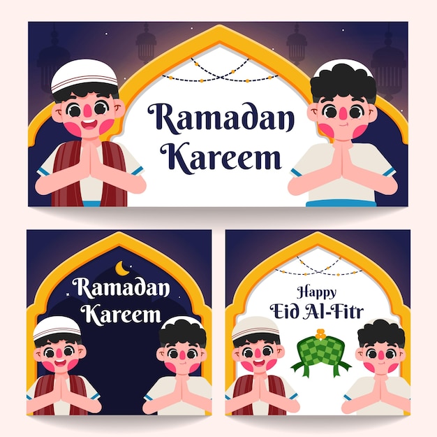 social media ramadan e modello di banner