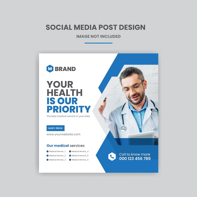 Social media sanitario medico post design premium vector premium vector