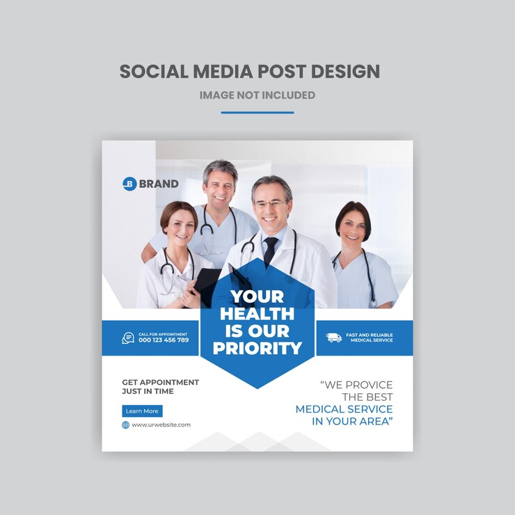 Social media sanitario medico post design premium vector premium vector
