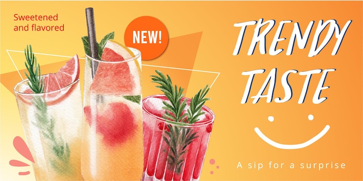 Vettore soda drink con twister banner template design