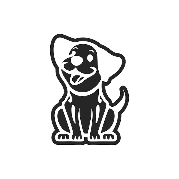 Sofisticato logo cane carino in bianco e nero Buono per affari e marchi