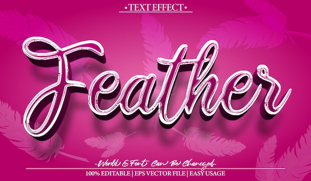 Soft Feather Vector Testo Effetto Alfabeto modificabile