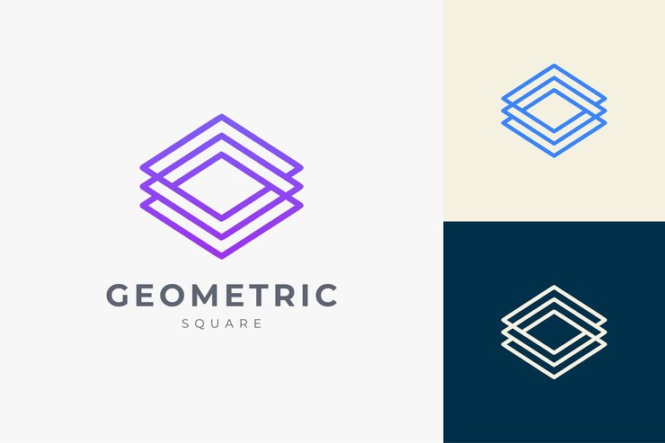 Software o logo techno in tecnologia a forma di rombo astratto