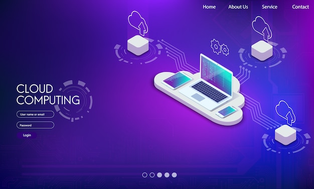 Software, sviluppo web, concetto di programmazione cloud.