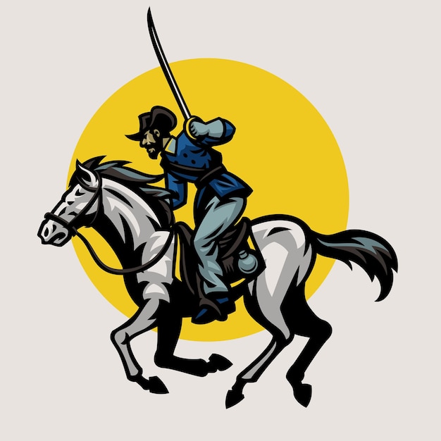Soldato della spada dell'Unione della Guerra Civile a cavallo