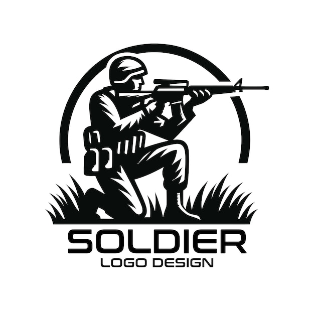 Soldier Vector Logo Design (Design del logo del soldato vettoriale)