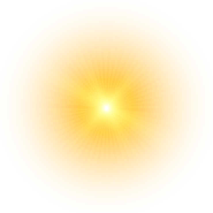 Vettore sole giallo un lampo un bagliore soffuso senza raggi in partenza stella lampeggiava con scintillii isolati