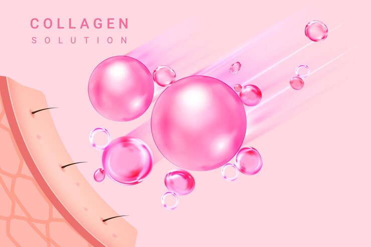 Vettore soluzione cosmetica suprema essenza di collagene