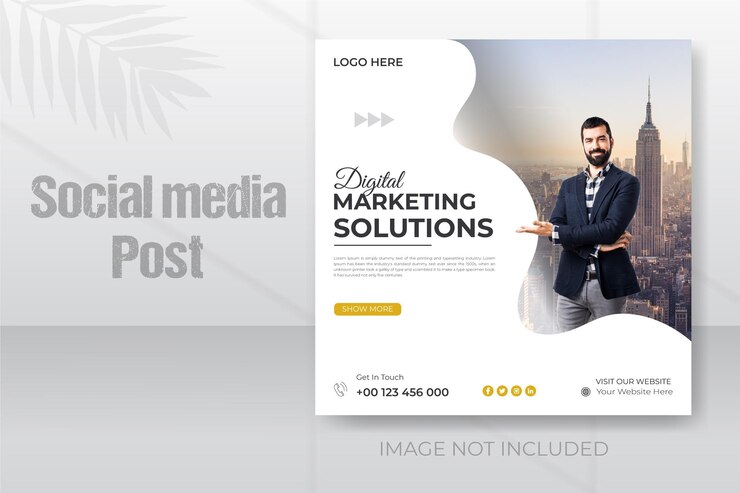 Vettore soluzioni di marketing digitale e banner del modello di post sui social media dell'instragram aziendale