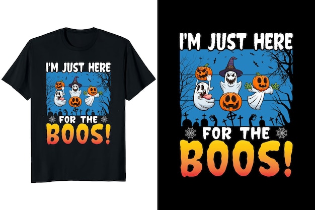 Sono qui solo per il design della maglietta di Halloween dei fischi con il fischio o la zucca fantasma dell'albero di Halloween vintage
