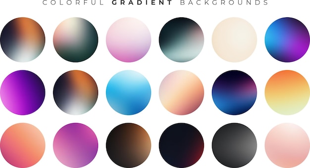Sophisticated Soft Gradient Design Set per schermi mobili in formato Vector EPS