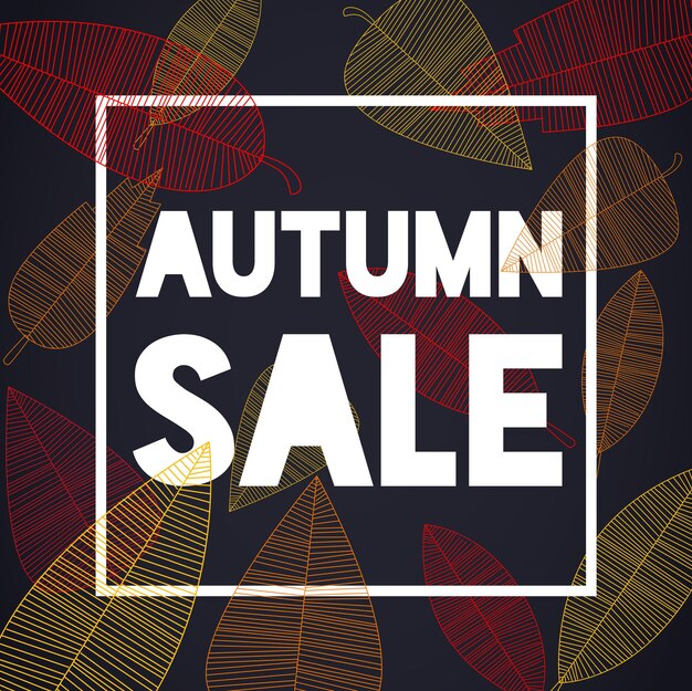 Sottofondo di vendita autunnale con foglie autunnali Vende vendite autunnali foglia autunnale