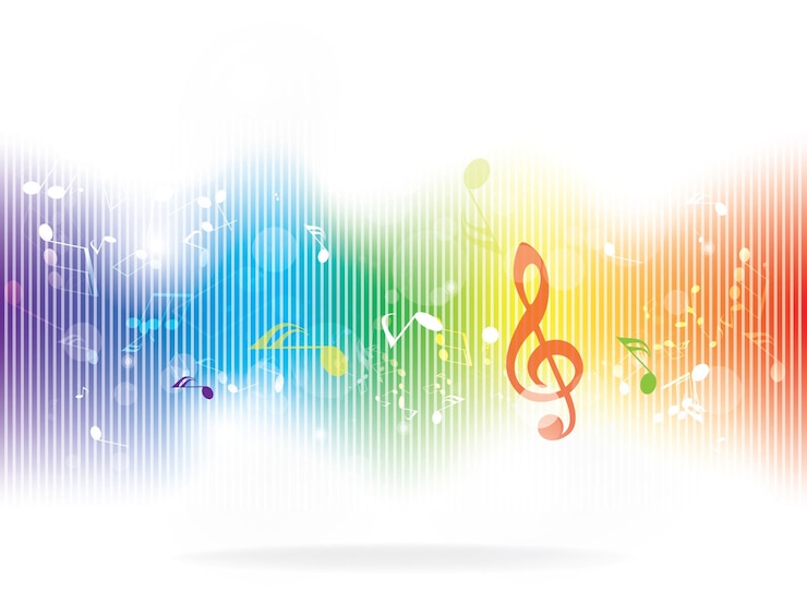 Vettore sottofondo musicale astratto con note