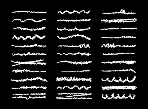 Sottolineazioni a gesso e linee di tratto impostate a matita, linee a matita disegnate a mano, matita a carbone, linee dritte